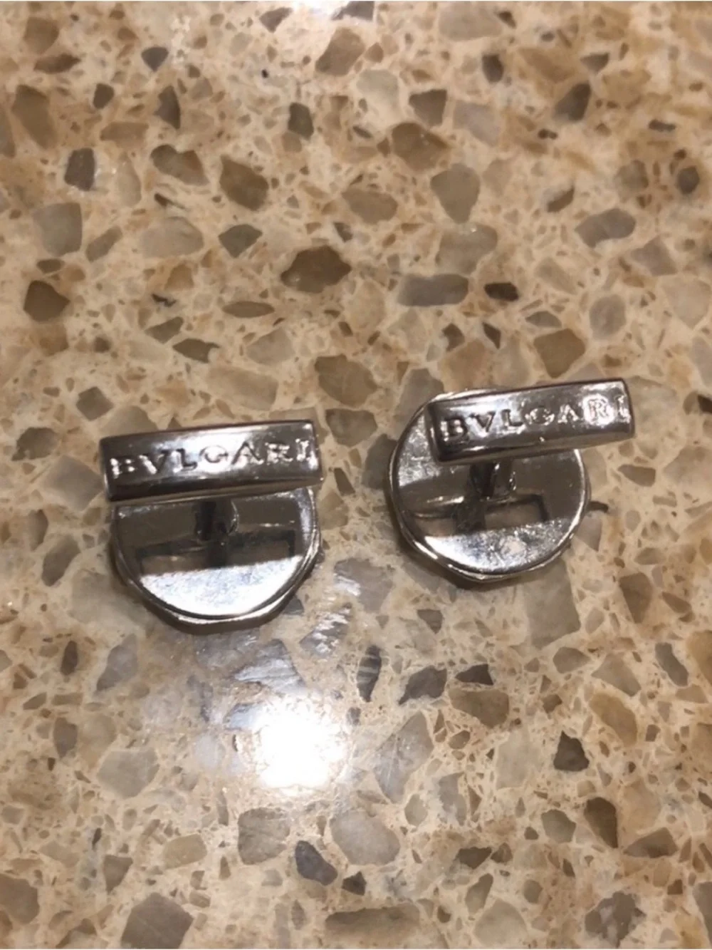 Bulgari Authentic Silver & Onyx Cuff Links Carbon Fiber Available Till 6/19